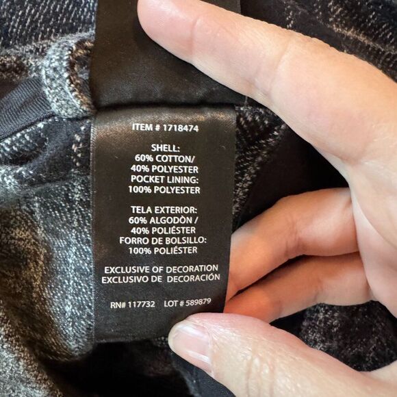 Colorado Clothing Shacket Men’s Medium Gray Black Plaid Flannel Shirt Jacket - Picture 6 of 12